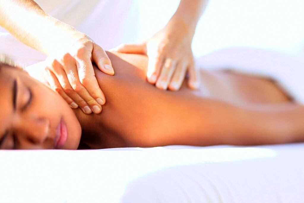 Person receiving massage