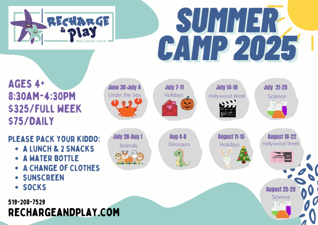 Summer Camp Themes at Recharge & Play in Waterloo