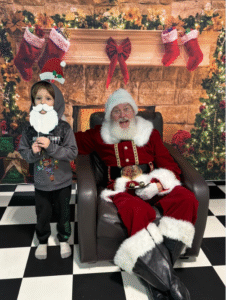 Posed Santa with child