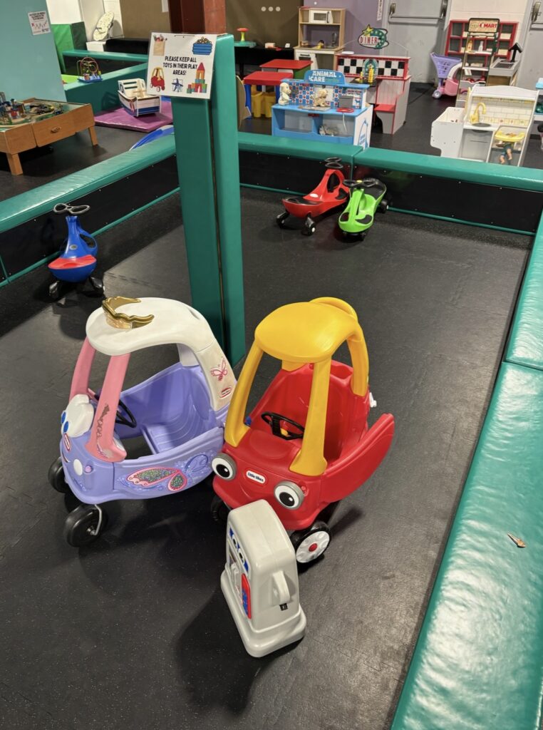 Racetrack area of Recharge & Play Wellness Cafe