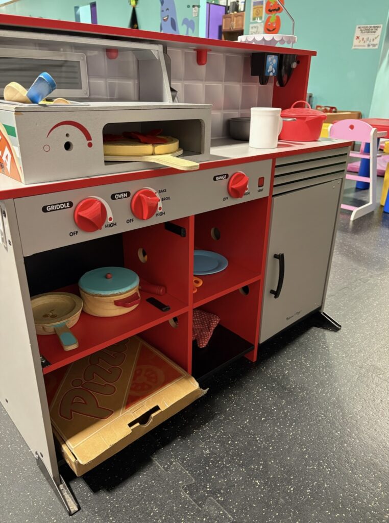 Restaurant section of imaginative play area